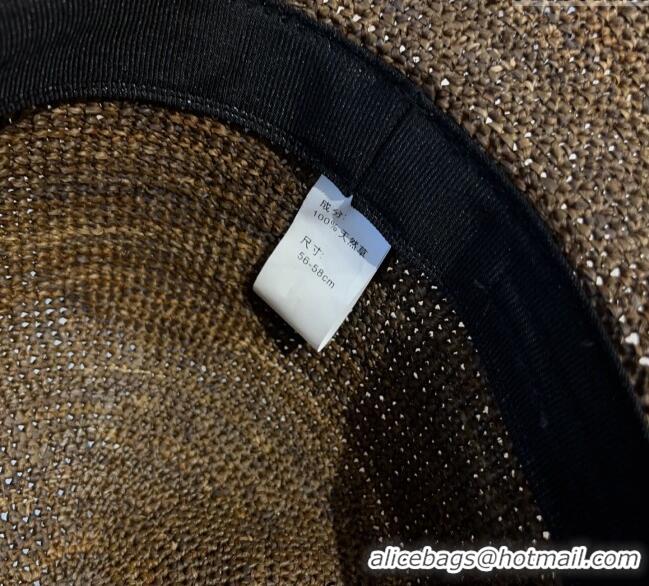 High Quality Louis Vuitton Straw Bucket Hat with Cord Trim 18039 Coffee 2025