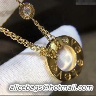 Grade Quality Cartier Nologo Love Necklace with Diamonds 1601 Yellow Gold