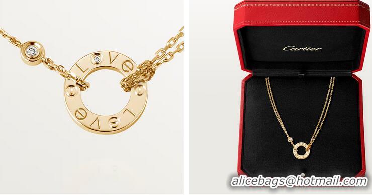 Grade Quality Cartier Nologo Love Necklace with Diamonds 1601 Yellow Gold