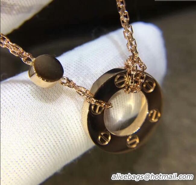 Grade Quality Cartier Nologo Love Necklace with Diamonds 1601 Yellow Gold