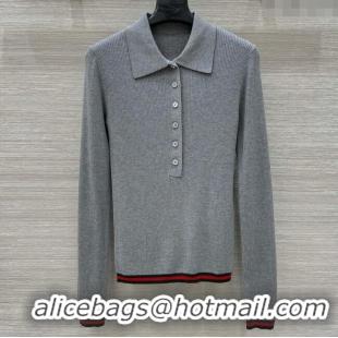 Spot Bulk Gucci Cashmere & Silk Sweater G041003 Gray 2025