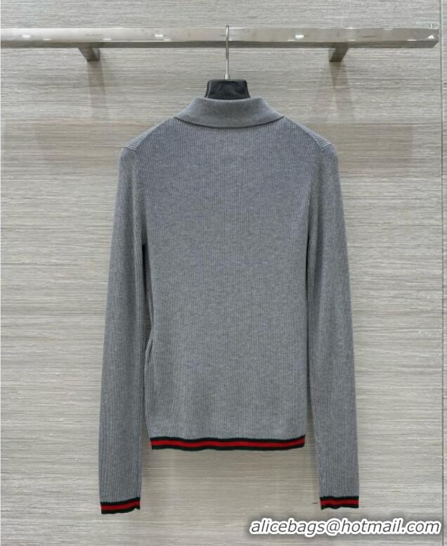 Spot Bulk Gucci Cashmere & Silk Sweater G041003 Gray 2025