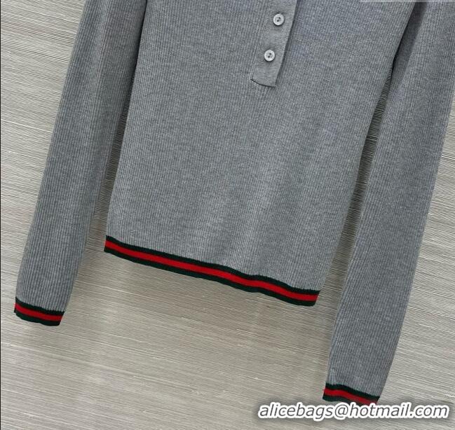 Spot Bulk Gucci Cashmere & Silk Sweater G041003 Gray 2025