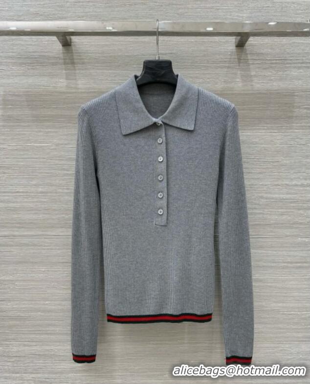 Spot Bulk Gucci Cashmere & Silk Sweater G041003 Gray 2025