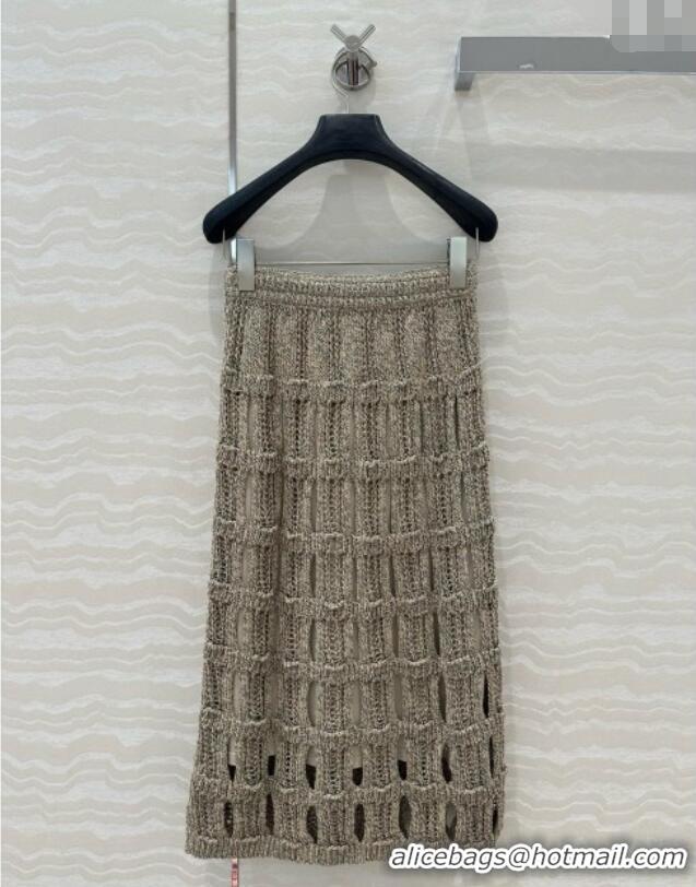 Unique Style Chanel Knit Skirt CH040711 Gray 2025