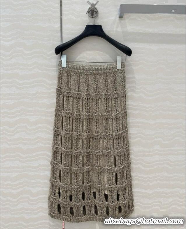 Unique Style Chanel Knit Skirt CH040711 Gray 2025