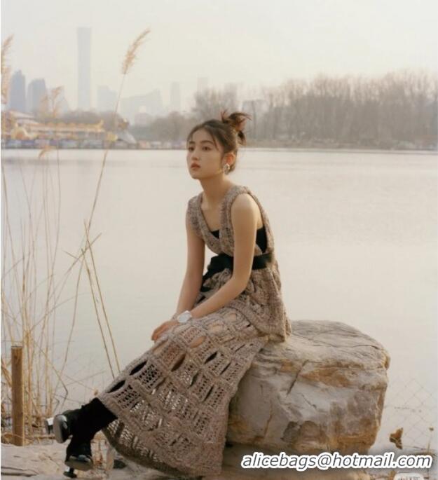Unique Style Chanel Knit Skirt CH040711 Gray 2025