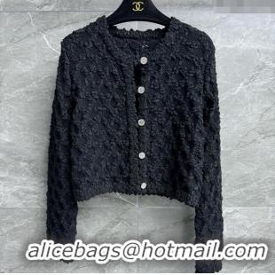 Best Quality Chanel Knit Cardigan CH041010 Black 2025