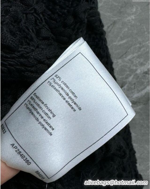 Best Quality Chanel Knit Cardigan CH041010 Black 2025