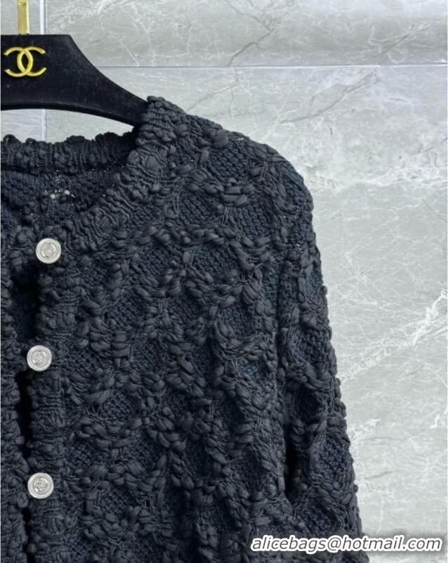Best Quality Chanel Knit Cardigan CH041010 Black 2025
