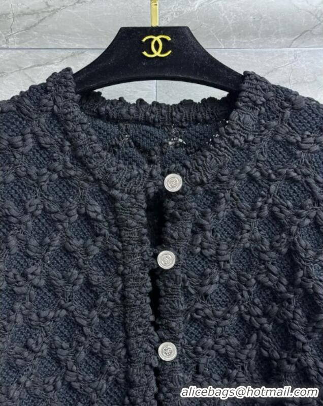 Best Quality Chanel Knit Cardigan CH041010 Black 2025