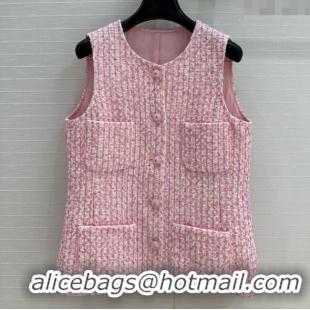 ​Top Grade Chanel Tweed Vest CH041024 Pink 2025