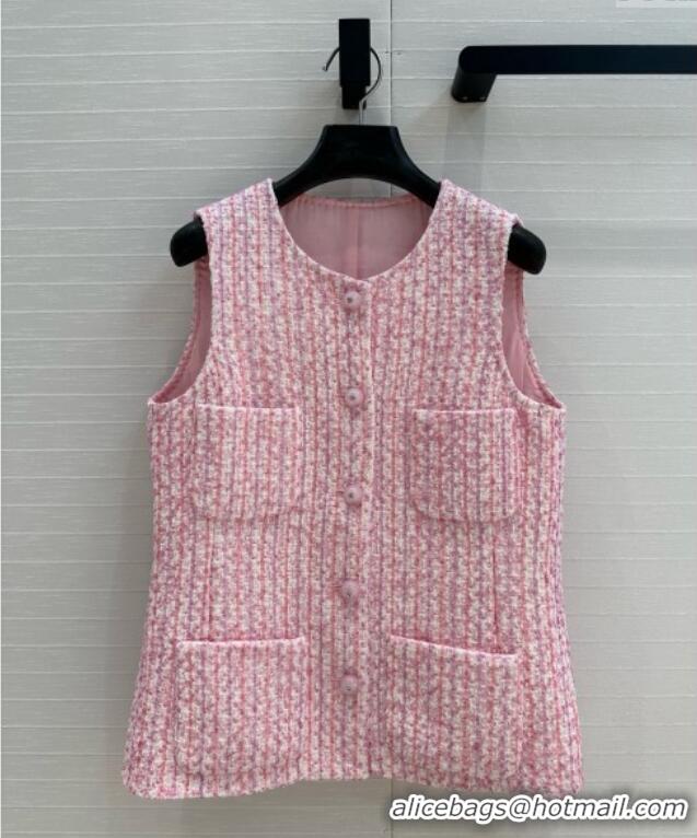 ​Top Grade Chanel Tweed Vest CH041024 Pink 2025