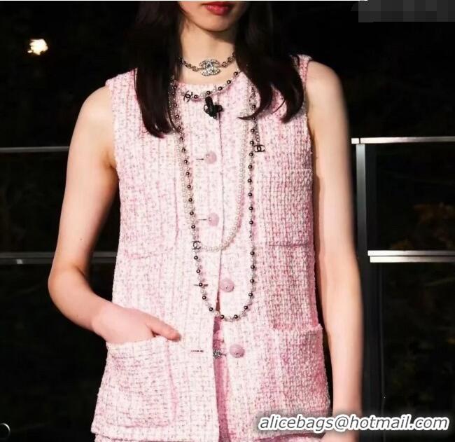 ​Top Grade Chanel Tweed Vest CH041024 Pink 2025