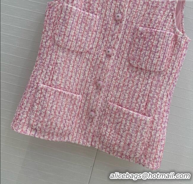 ​Top Grade Chanel Tweed Vest CH041024 Pink 2025