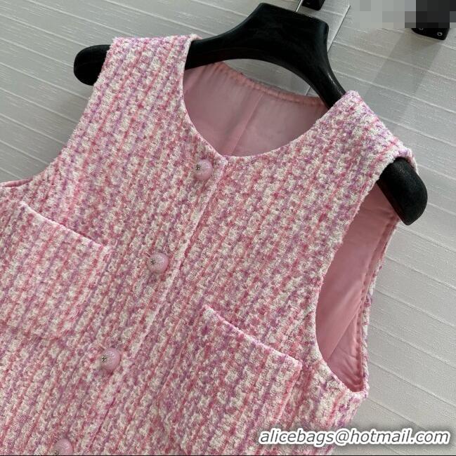 ​Top Grade Chanel Tweed Vest CH041024 Pink 2025