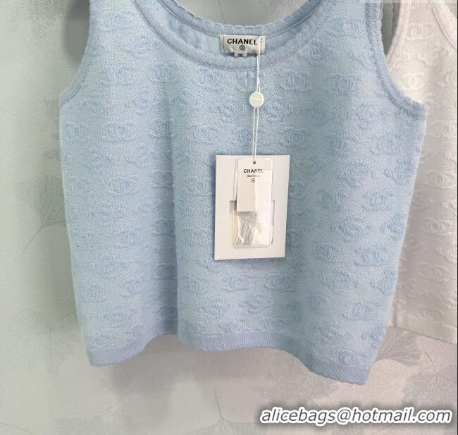 ​Top Design Chanel Wool CC Allover Vest 0410 Pink/Blue/White 2025