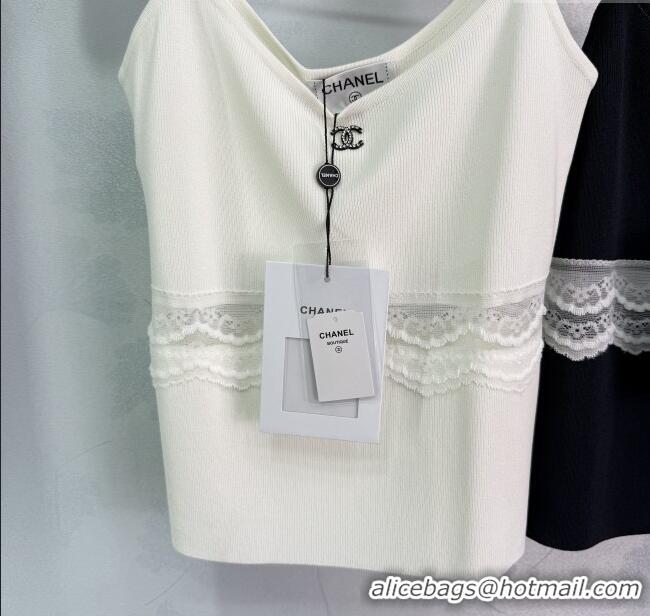 Grade Discount Chanel Vest with Lace 0410 White/Black/Purple 2025