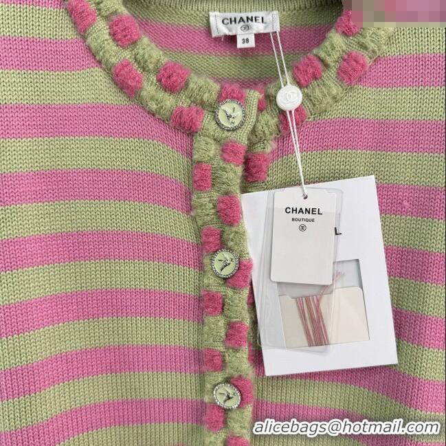 ​Well Crafted Chanel Wool & Cashmere Cardigan 10031 Green/Pink 2025