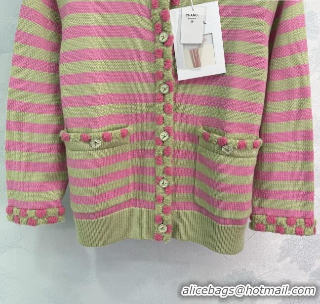 ​Well Crafted Chanel Wool & Cashmere Cardigan 10031 Green/Pink 2025