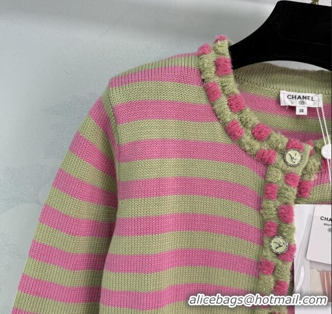 ​Well Crafted Chanel Wool & Cashmere Cardigan 10031 Green/Pink 2025