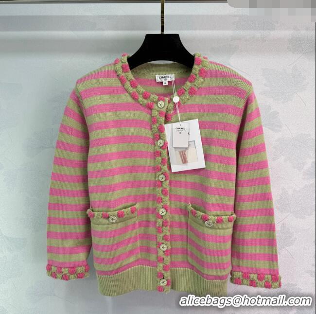 ​Well Crafted Chanel Wool & Cashmere Cardigan 10031 Green/Pink 2025