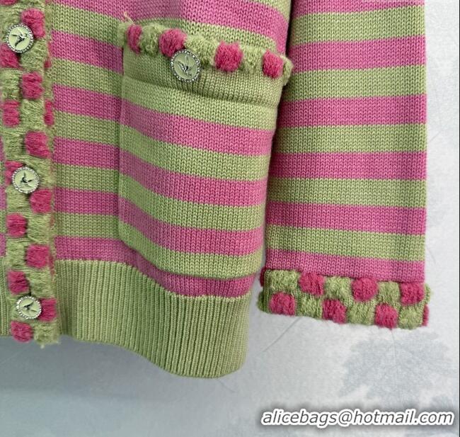 ​Well Crafted Chanel Wool & Cashmere Cardigan 10031 Green/Pink 2025
