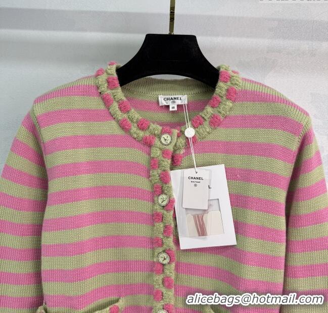 ​Well Crafted Chanel Wool & Cashmere Cardigan 10031 Green/Pink 2025