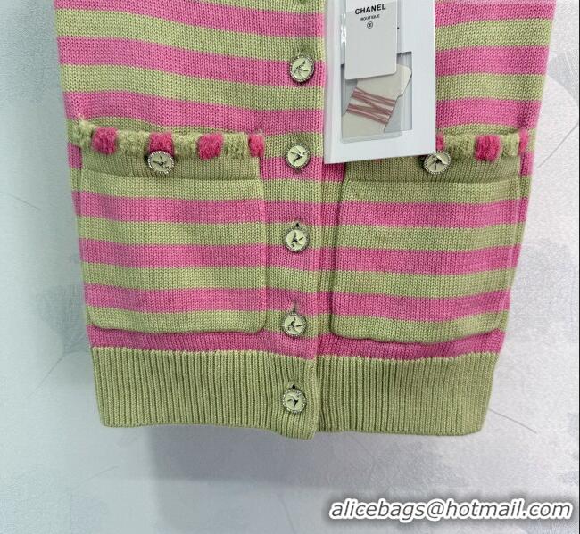 ​Classic Specials Chanel Wool & Cashmere Vest 10033 Green/Pink 2025