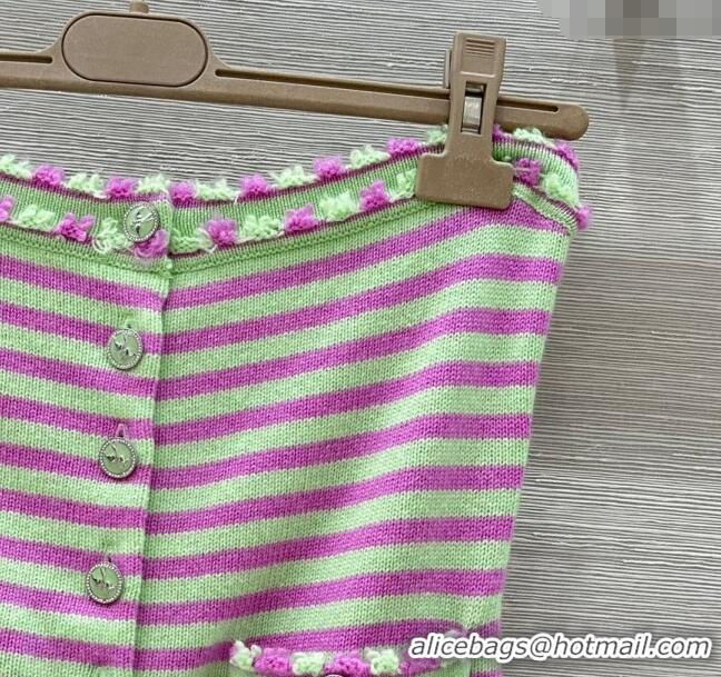 Luxury Cheap Chanel Cashmere Vest 10035 Green/Purple 2025