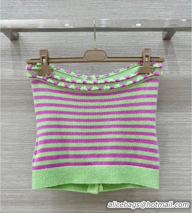 Luxury Cheap Chanel Cashmere Vest 10035 Green/Purple 2025
