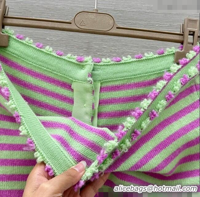 Luxury Cheap Chanel Cashmere Vest 10035 Green/Purple 2025