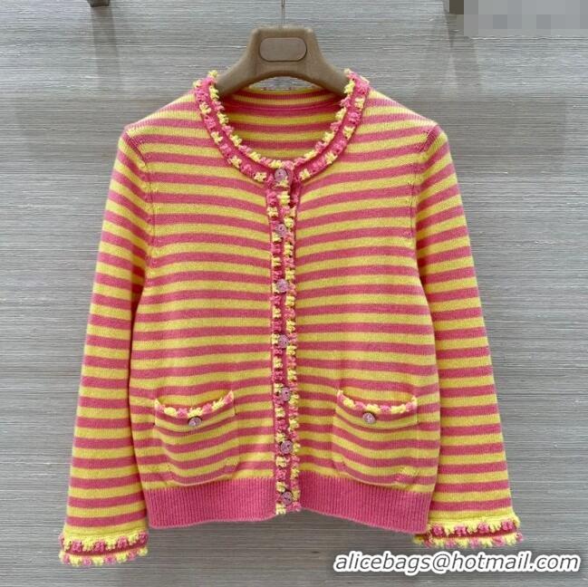 ​Good Looking Chanel Cashmere Cardigan 10036 Yellow/Pink 2025
