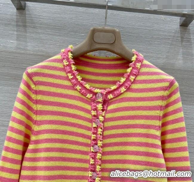 ​Good Looking Chanel Cashmere Cardigan 10036 Yellow/Pink 2025