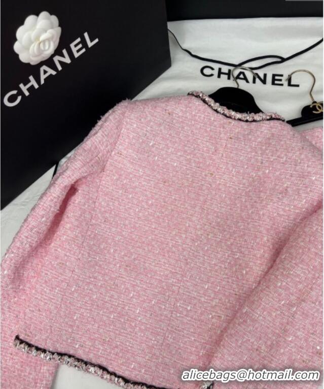 Affordable Price Chanel Tweed and Sequins Jacket 0410 Sakura Pink 2025