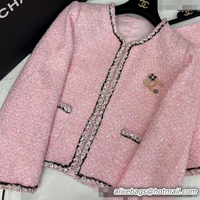 Affordable Price Chanel Tweed and Sequins Jacket 0410 Sakura Pink 2025