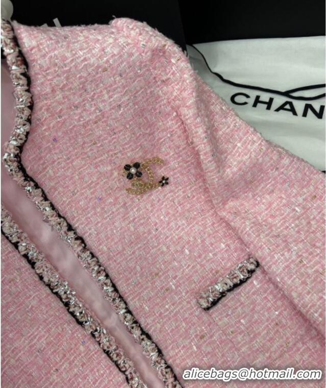 Affordable Price Chanel Tweed and Sequins Jacket 0410 Sakura Pink 2025