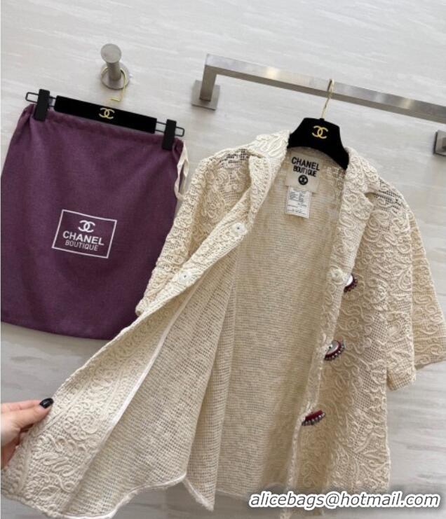 Good Looking Chanel Crochet Shirt 0410 Beige 2025