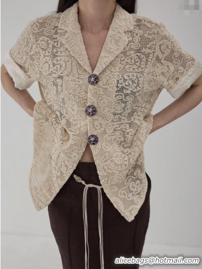 Good Looking Chanel Crochet Shirt 0410 Beige 2025