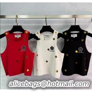 ​Best Price Chanel Vest with Charm 0411 White/Black/Red 2025