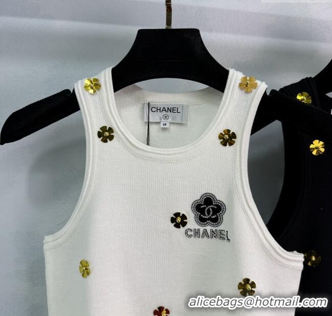 ​Best Price Chanel Vest with Charm 0411 White/Black/Red 2025