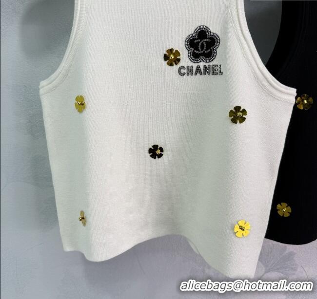​Best Price Chanel Vest with Charm 0411 White/Black/Red 2025