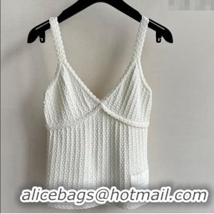Promotional Chanel Knit Crochet Vest 0411 White 2025