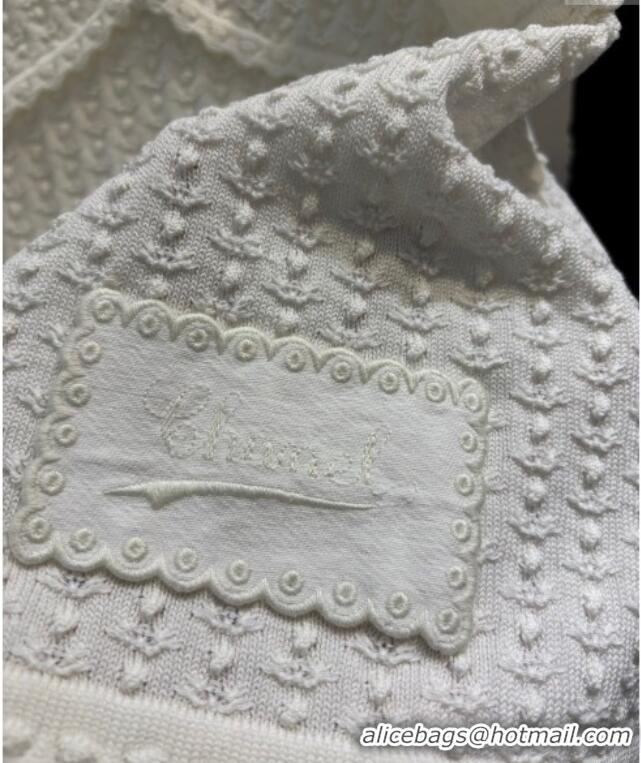Promotional Chanel Knit Crochet Vest 0411 White 2025