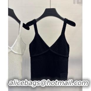 Grade Quality Chanel Knit Crochet Vest 0411 Black 2025