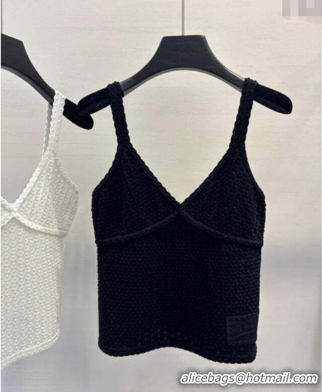 Grade Quality Chanel Knit Crochet Vest 0411 Black 2025