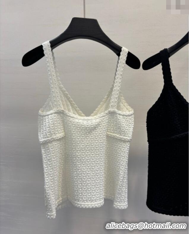 Grade Quality Chanel Knit Crochet Vest 0411 Black 2025