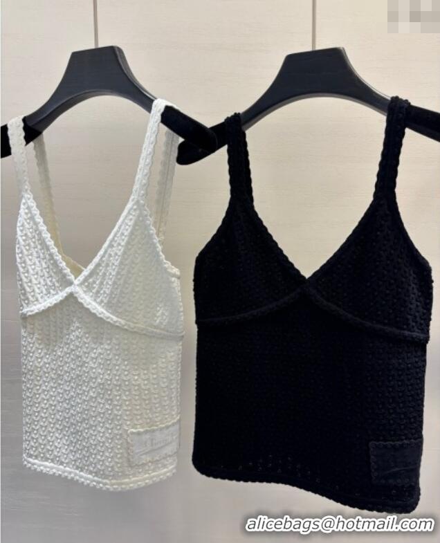Grade Quality Chanel Knit Crochet Vest 0411 Black 2025