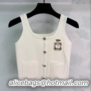 Top Grade Chanel Tencel Vest 0411 White 2025