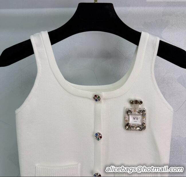 Top Grade Chanel Tencel Vest 0411 White 2025